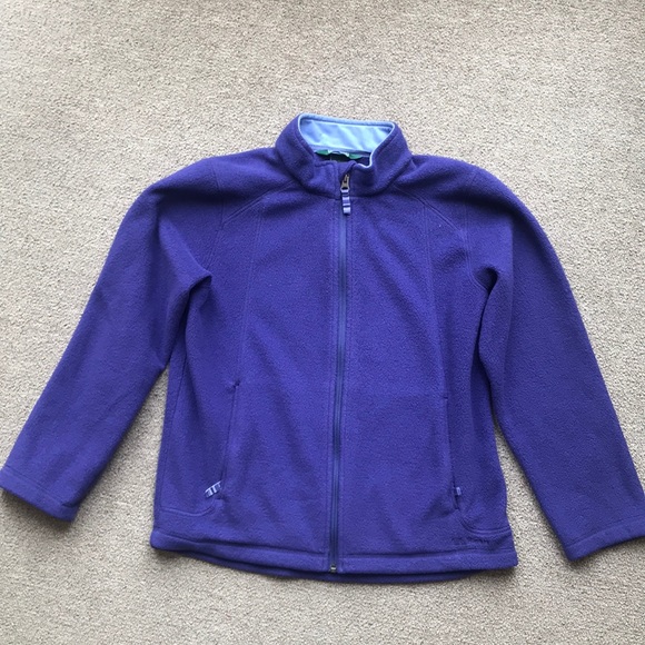 L.L. BEAN JACKET PURPLE FULL ZIP FLEECE SIZE LARGE - Picture 1 of 7